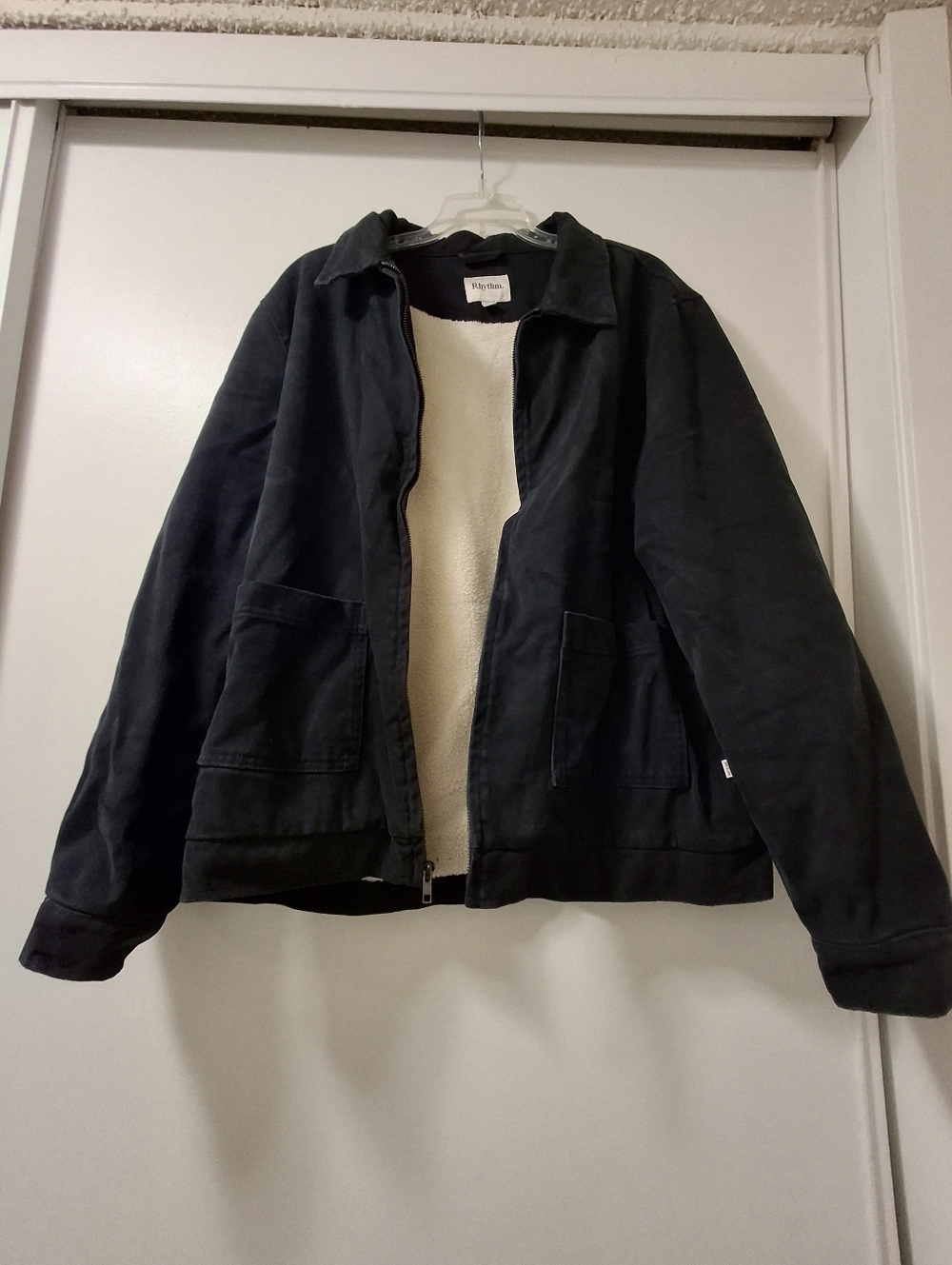 Rhythm Mens Twill Duty Jacket, navy, sz L